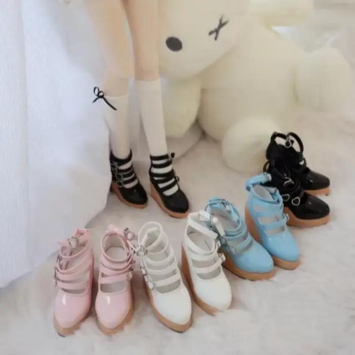 Chaussures de poupée BJD pour poupée 1/3 1/4, noires, roses, bleues, blanches, à talons hauts, accessoires pour poupée, chaussures de jouet, cadeau