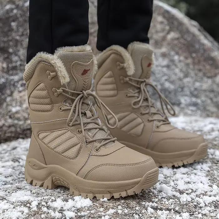 Bottes de neige d'hiver pour hommes chaude antidérapantes pour randonnée pêche et activités en plein air