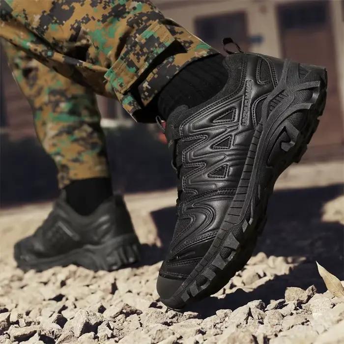 Bottes tactiques antidérapantes en nylon pour hommes, chaussures de sécurité imperméables pour le travail et randonnée, bottes de voyage en plein air, bottes de randonnée robustes