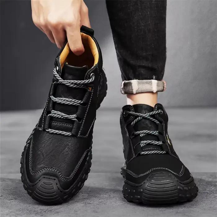 Bottes en cuir véritable pour hommes