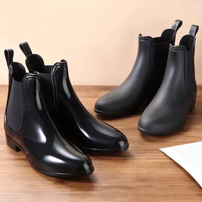 Evshine femmes Chelsea chaussures de pluie confortable anti-dérapant imperméable chaussures de jardin 2025 mode semelle en caoutchouc bottes de pluie pour dames