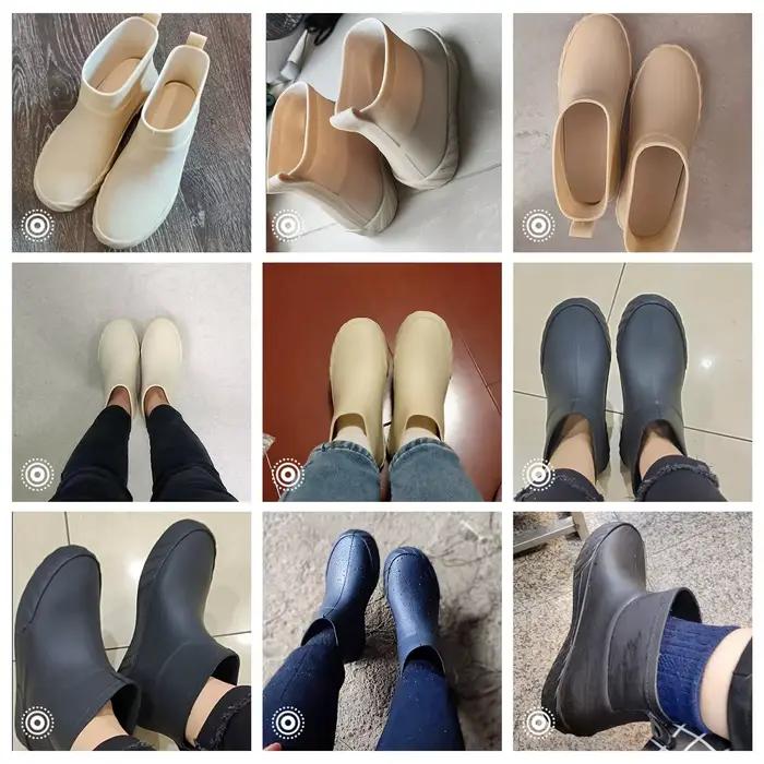 Bottes de pluie antidérapantes pour femmes, bottes courtes en caoutchouc, chaussures imperméables pour femmes adultes, chaussures résistantes à l'usure