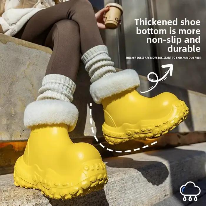 Bottines Ankel pour femmes, bottes d'hiver chaudes pour l'extérieur, bottes de neige à plateforme épaisse, imperméables, antidérapantes, chaussures chaudes pour femmes, bottes de pluie décontractées.