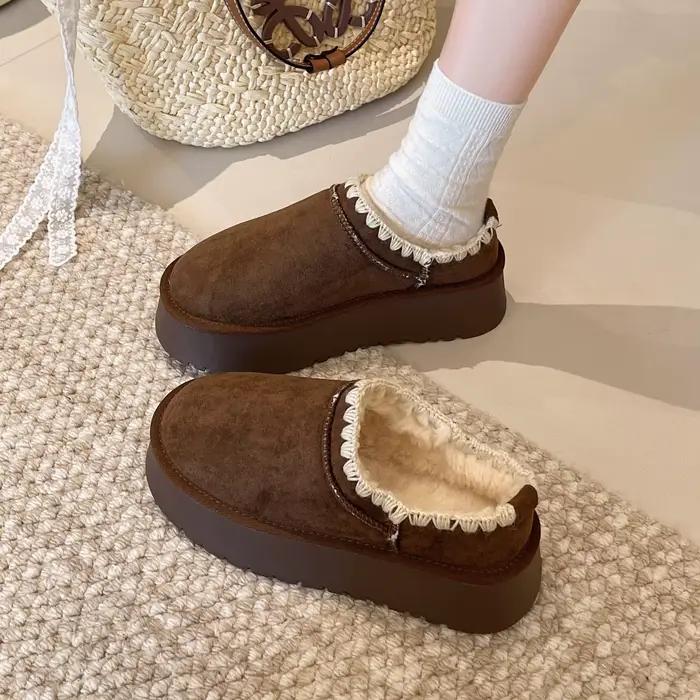 Bottes en fourrure à plateforme pour femmes
