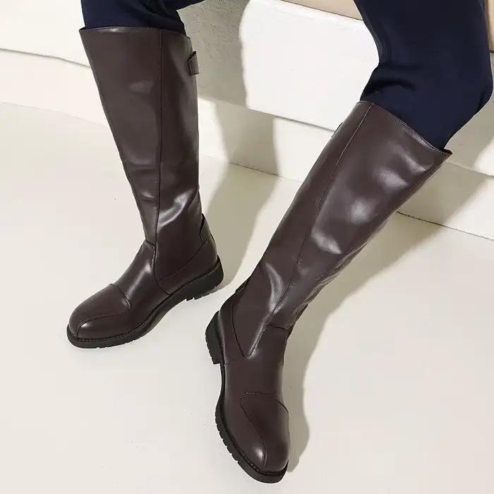 Bottes hautes pour hommes avec boucle de ceinture