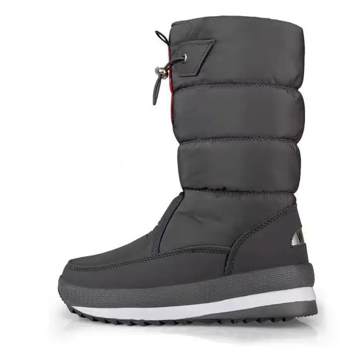 Bottes d'hiver épaisses pour femmes, doublées de polaire, chaudes, multicolores, antidérapantes, mi-mollet, en coton
