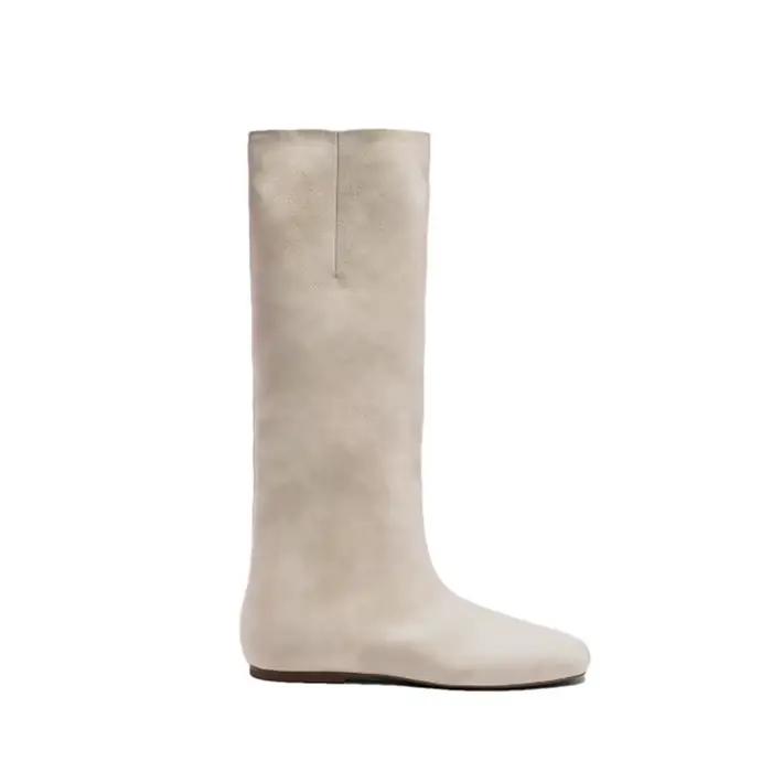 Chaussures plates genou haute femmes bottes