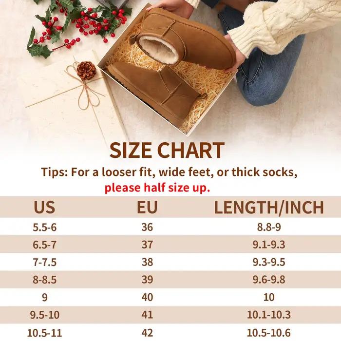 Mini bottes en daim véritable pour femmes