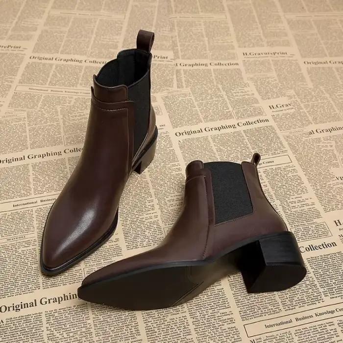Bottines Chelsea à bout pointu pour femme