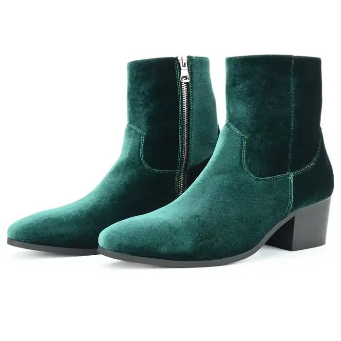 Bottes en cuir pour homme style romain bout pointu talons moyens zip latérale confort printemps automne ocassions formelles casual élégance durabilité