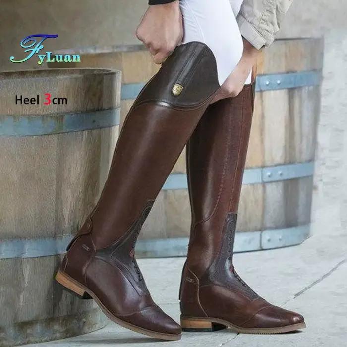 Taille 35-48 bottes de chevalier à hauteur de genou bottes de moto en cuir à la mode pour femmes Style britannique 3CM talon bloc automne hiver chaussures