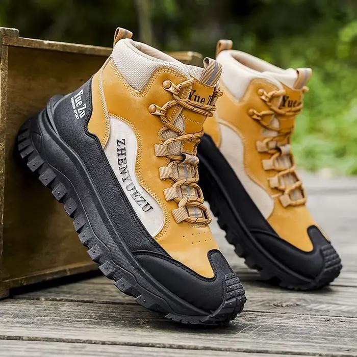 Bottes Western pour Hommes, avec Semelles Épaisses et Résistantes à l'Usure et Doublure Confortable, Idéales pour les Activités de Plein Air, le Camping, la Randonnée et Autres Tenues