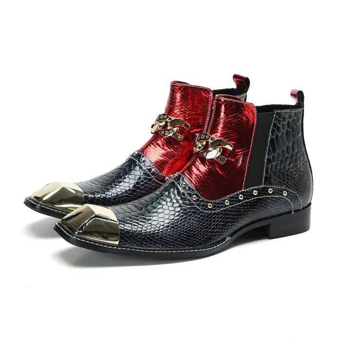 Bottes de luxe en cuir pour hommes