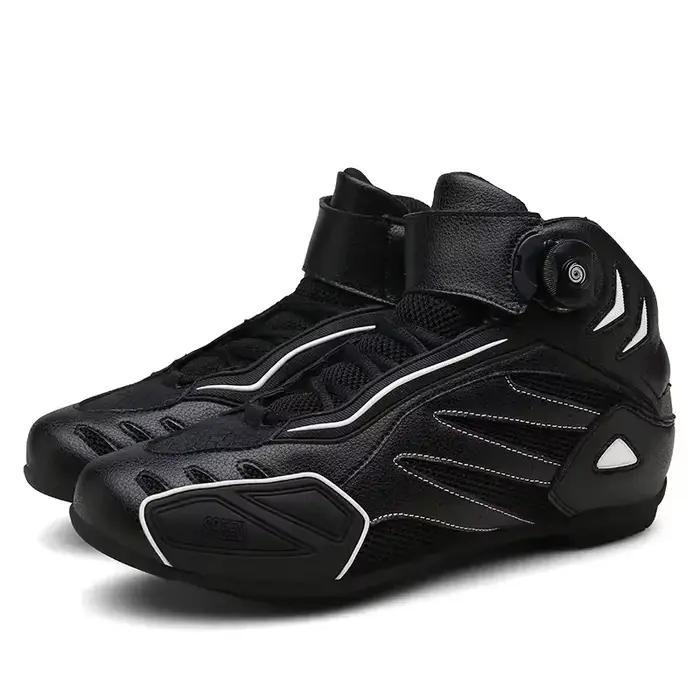 Botas Para Motociclista en cuir PU bottes d'équitation quatre saisons hommes femmes bottes de moto respirant botte de Motocross