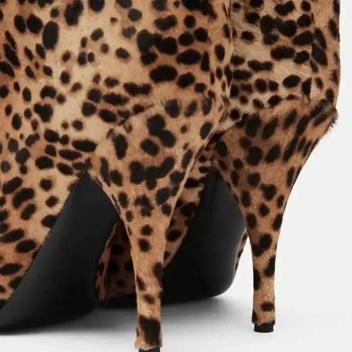 Bottes au genou en cuir imprimé léopard pour femmes élégantes et confortables pour toutes les occasions