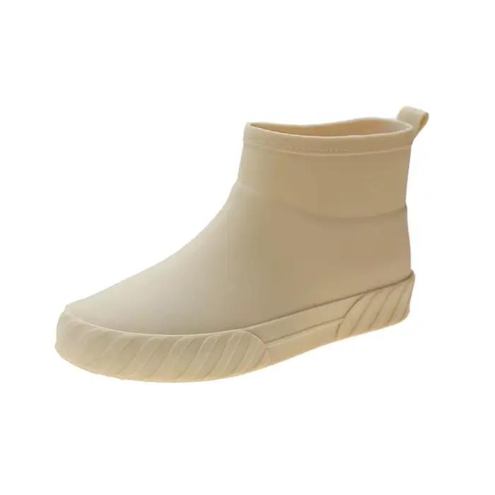Bottes de pluie antidérapantes pour femmes, bottes courtes en caoutchouc, chaussures imperméables pour femmes adultes, chaussures résistantes à l'usure