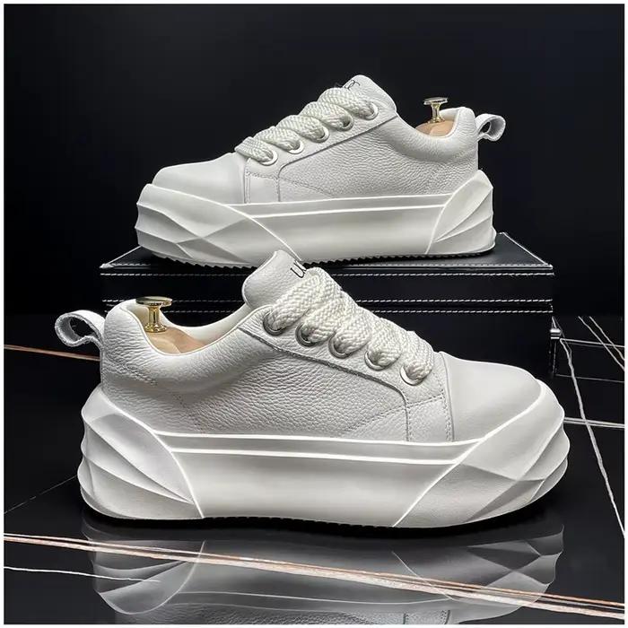 Chaussures décontractées en cuir pour hommes de marque italienne pour les déplacements en plein air chaussures Oxford pour hommes de haute qualité nouvelles chaussures blanches d'hiver polyvalentes