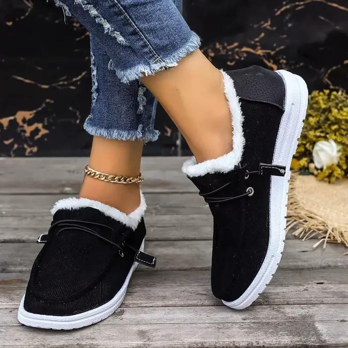 Bottes plates décontractées en coton pour femmes