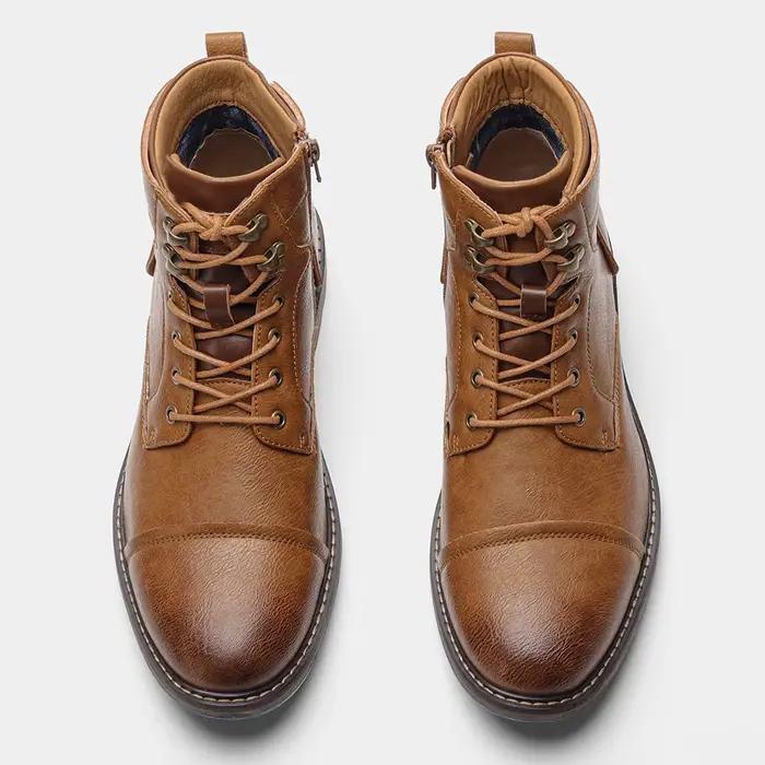 Bottes pour hommes confortables, style rétro, bottes de marque 2026 en cuir