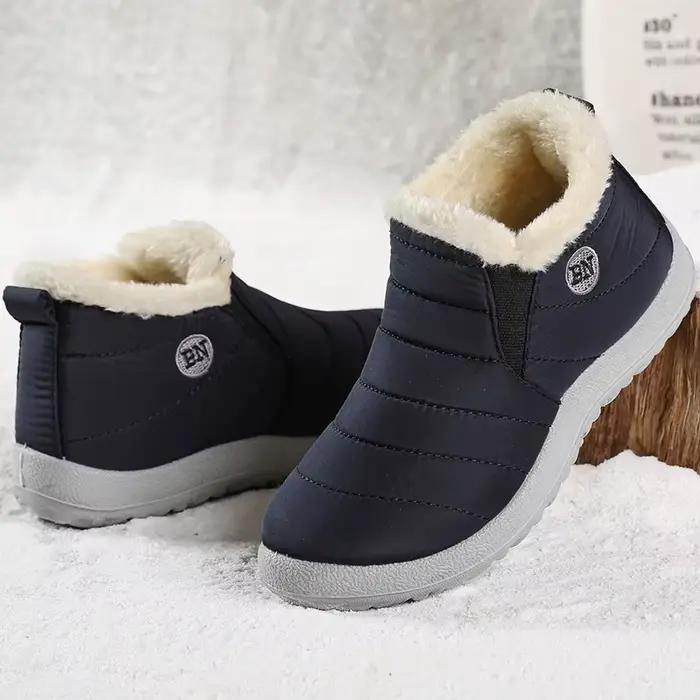 Bottes en non-tissé pour hommes, doublure en peluche, imperméables, style décontracté, idéales pour l'hiver et les randonnées enneigées