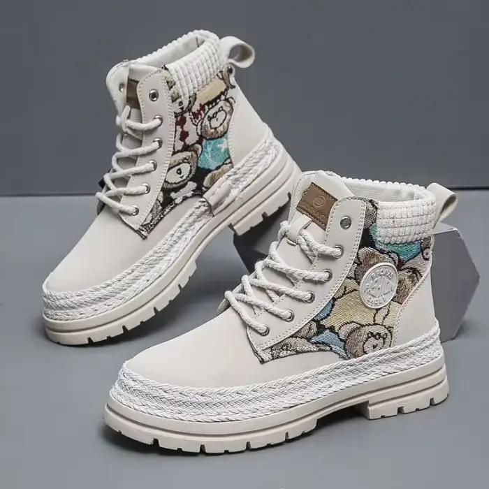 Mode nouvelles femmes en cuir bottines marque de créateur baskets Chelsea hommes botte en plein air moto chaussures décontractées Botas Hombre Plus