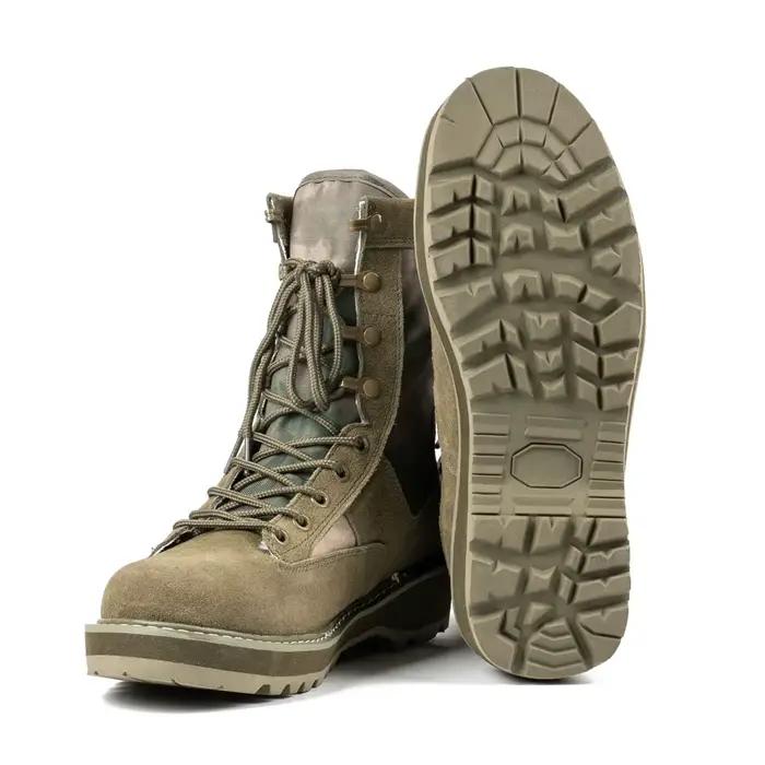 Bottes tactiques CQB.SWAT en daim de vache pour hommes, camouflées, à lacets, confortables et durables pour randonnée et travail en plein air