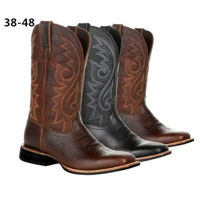 Bottes Western en cuir faites à la main pour hommes et femmes