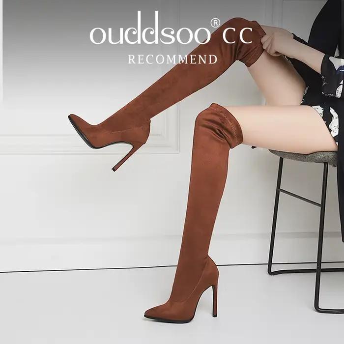 Ods-Bottes au dessus du genou à imprimé léopard pour femmes