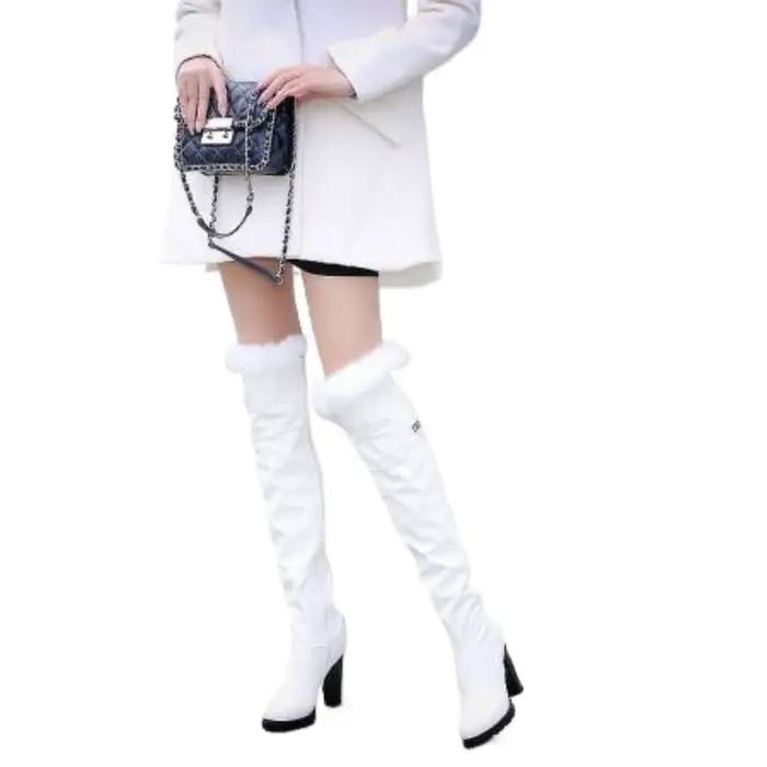 Bottes en cuir à talons hauts pour femmes