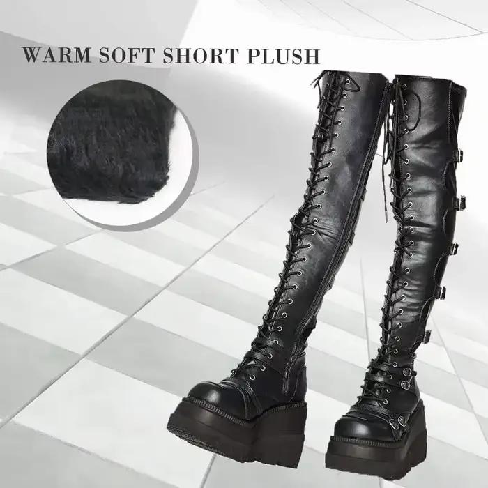 Bottes longues compensées pour femmes