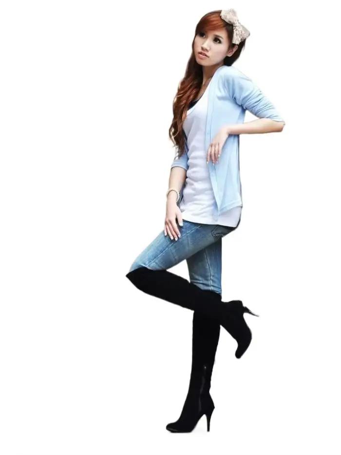 Bottes Pliantes au Dessus du Genou pour Femme