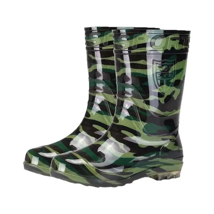 Bottes de pluie mi-mollet camouflage pour hommes
