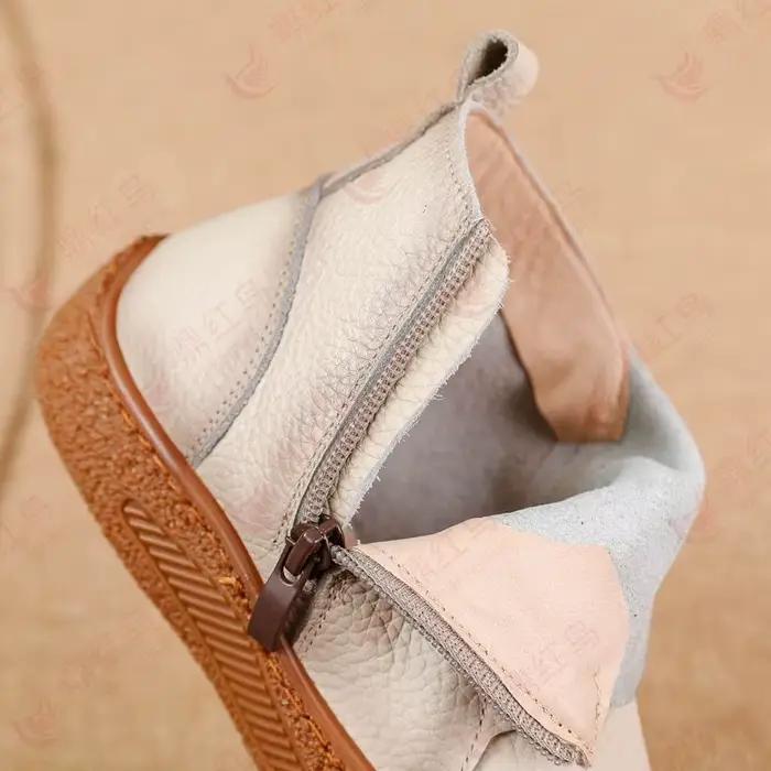 Bottes en cuir véritable pour femmes