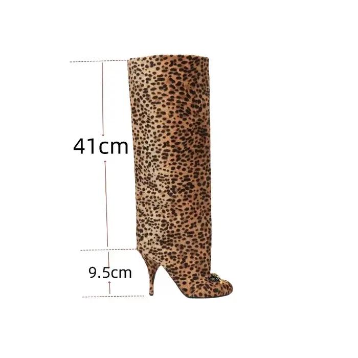 Bottes au genou en cuir imprimé léopard pour femmes élégantes et confortables pour toutes les occasions