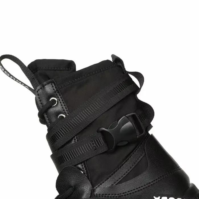 Bottes de moto noires à plateforme épaisse