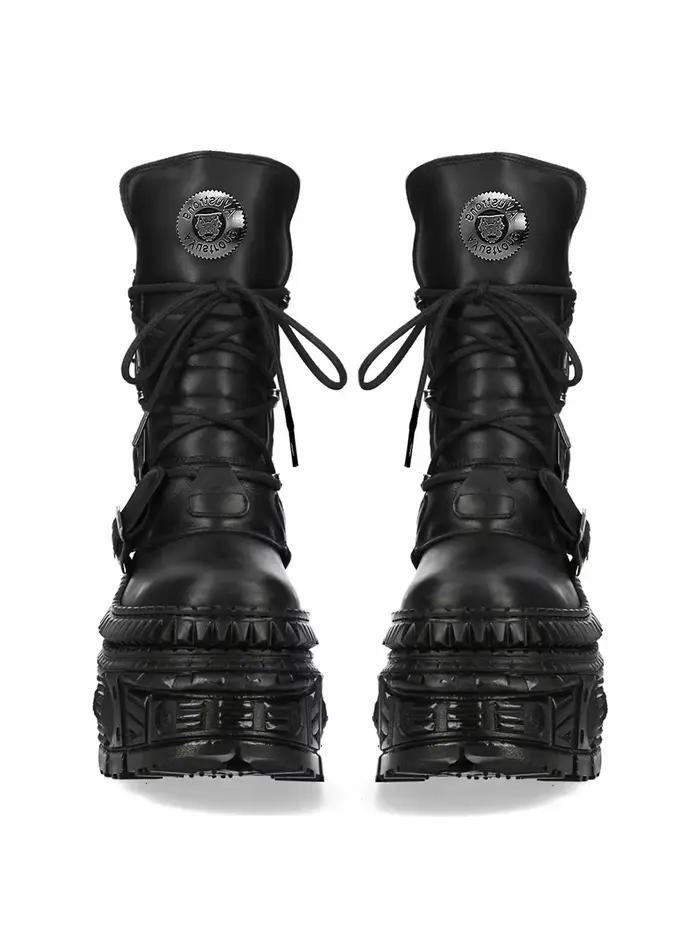 2025 nouveau Style Punk femmes bottes à lacets talon hauteur plate-forme chaussures femme gothique cheville Rock