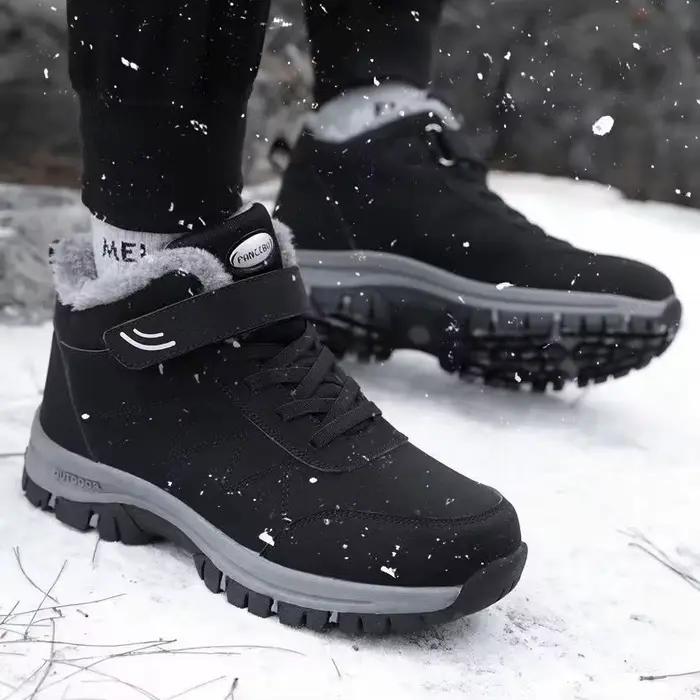 Bottes de neige épaisses doublées polaire pour hommes