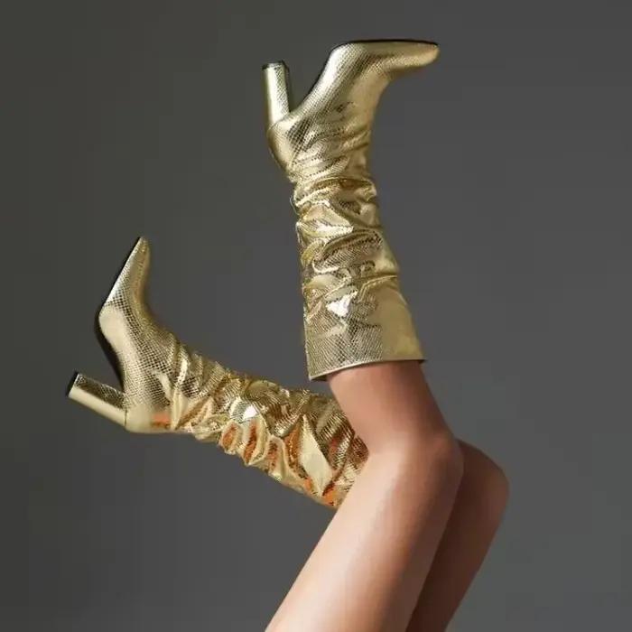 Bottes à talons hauts à paillettes pour femmes