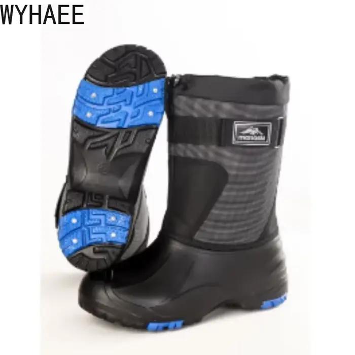 Bottes de neige imperméables résistantes au froid pour homme chaussures de pêche résistantes à l'usure bottes de pluie à pointes en acier bottes de pluie ocassions spéciales hiver