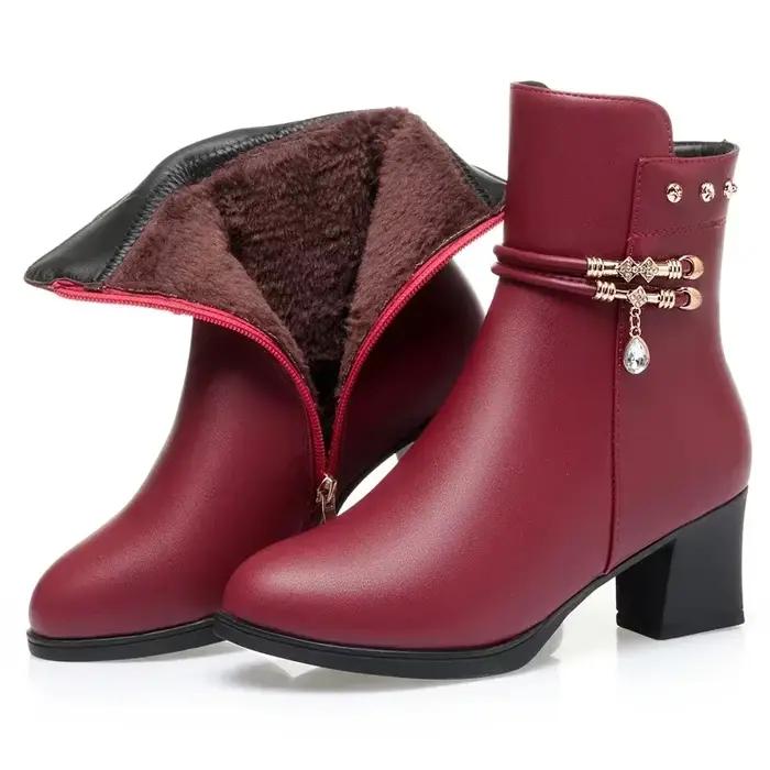 Bottes de rinçage en cuir souple pour femme
