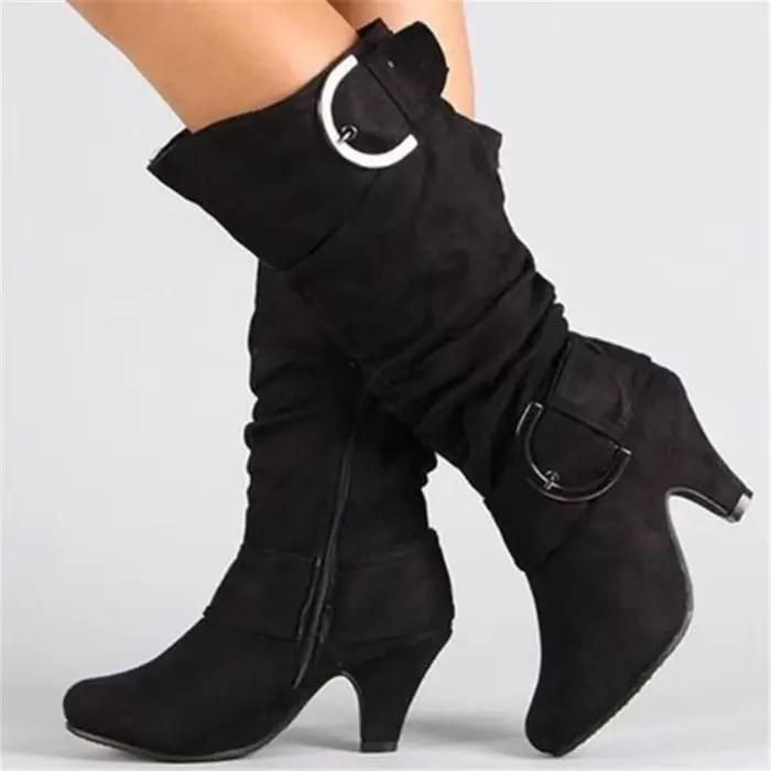 Bottes en peluche mi-mollet pour femmes, talons fins, style rétro, bottes modernes pour hiver, occasions spéciales, élégance et confort