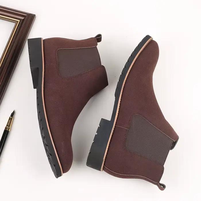 Bottes de rinçage en cuir pour hommes, nouvelles chaussures décontractées pour hommes, bottes à manches noires, chaussures de mariage hautes pour hommes, mode en plein air