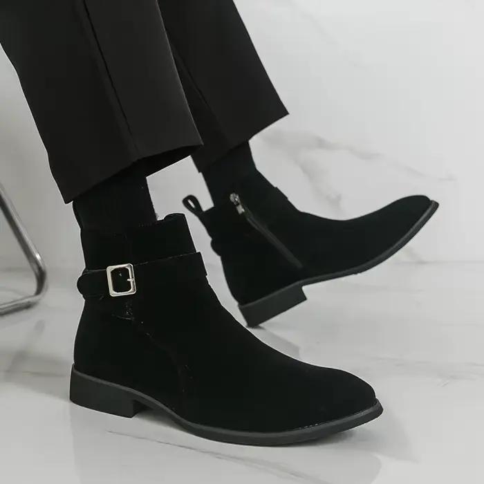 Bottines Chelsea en daim pour hommes