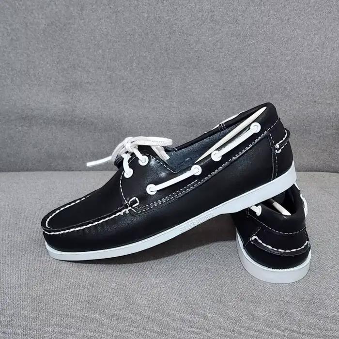 Chaussures bateau pour hommes en cuir véritable cousues main pour hommes printemps automne décontractées occassions spéciales cadeaux