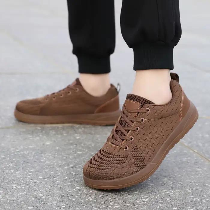 Chaussures de marche à bout large pour hommes et femmes, grande taille 36-46, chaussures de sport en tricot respirantes pour hommes, baskets antidérapantes unisexes pour l'extérieur