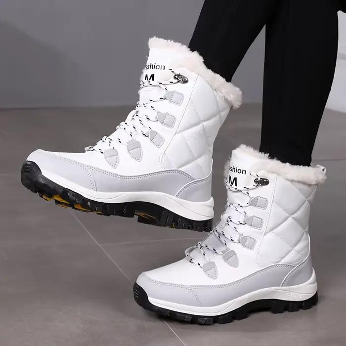 Nouvelles bottes d'hiver pour femmes, bottes de neige hautes, imperméables, bottes de cheville pour femmes, épaisses, chaudes, bottes de randonnée en neige, chaussures de sport en coton d'extérieur