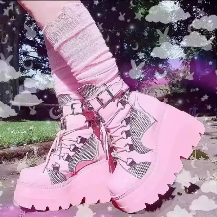 Bottines à plateforme et talons hauts pour femme, style punk, bottes de mode à fermeture éclair, printemps automne 2022 occassions spéciales