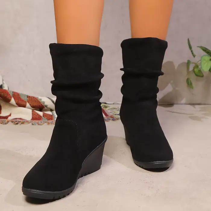 Bottes à semelles compensées pour femmes