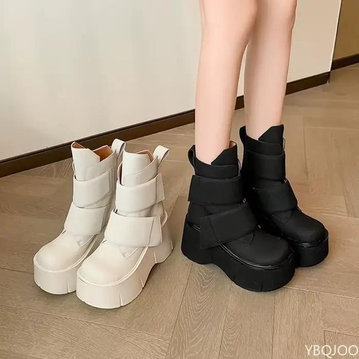 À la mode polyvalent hauteur augmentant les bottes pour femmes nouveau printemps automne décontracté confortable à