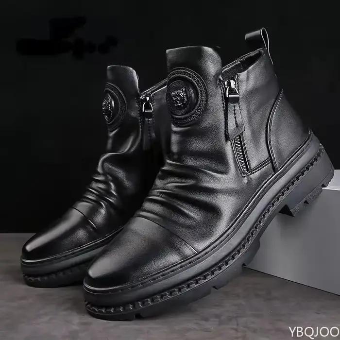 Nouvelles Bottes Montantes de Luxe Minimalistes pour Hommes – Tendance